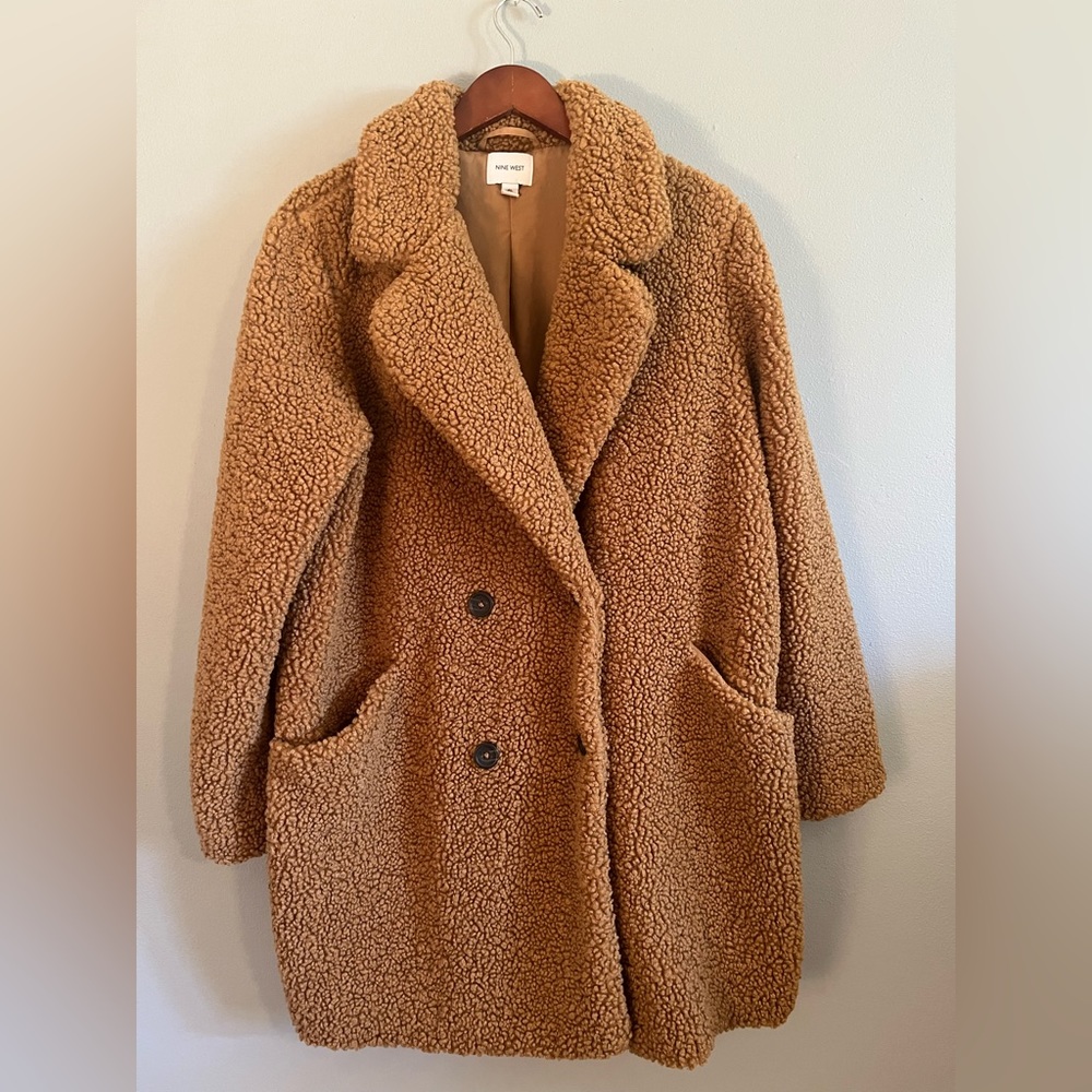 Nine West Camel Sherpa double breasted jacket (xl)